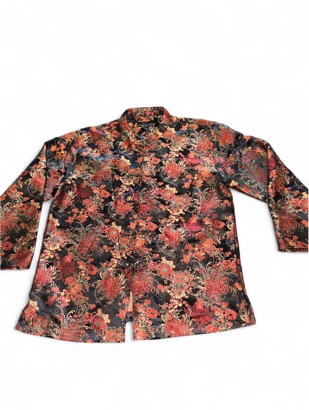 Vintage Robert Louis Silk Blend Mandarin Collar Brocade Jacket